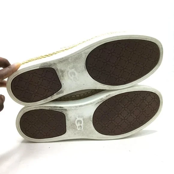 UGG Eyan ll Canvas Sneaker Women Size 9 White Cream Lace Up - Picture 8 of 8